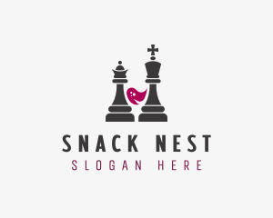 Chess Pieces Wine logo design