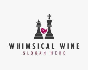 Chess Pieces Wine logo design