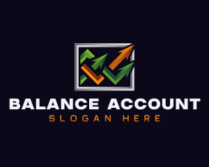 Accounting Statistics Arrow logo design