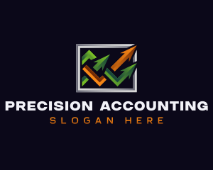 Accounting Statistics Arrow logo design