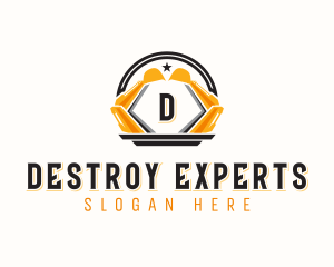 Mining Demolition Excavator logo design