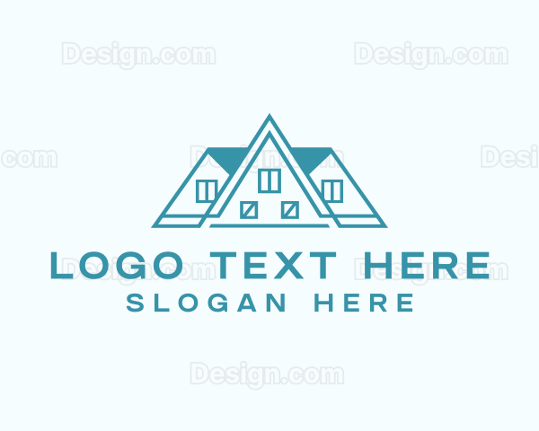 Geometric Roof Construction Logo