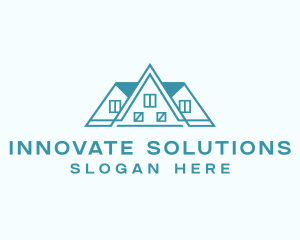 Geometric Roof Construction Logo