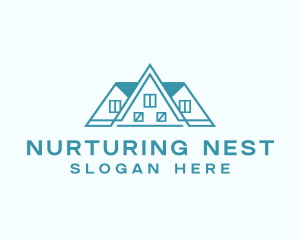 Geometric Roof Construction Logo