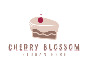 Cherry Cake Slice logo design