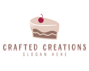 Cherry Cake Slice logo design