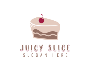 Cherry Cake Slice logo design