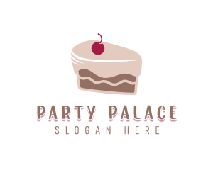 Cherry Cake Slice logo design