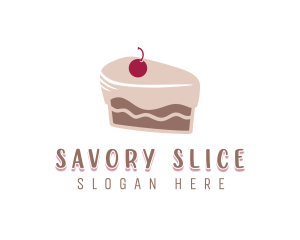 Cherry Cake Slice logo design