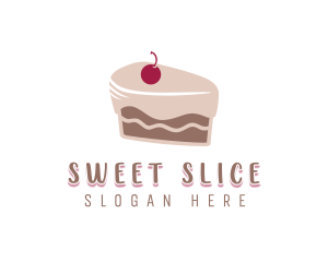 Cherry Cake Slice logo design