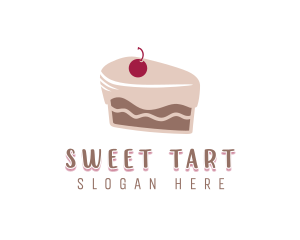 Cherry Cake Slice logo design