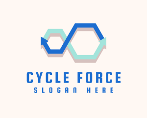 Hexagon Infinity Cycle logo design