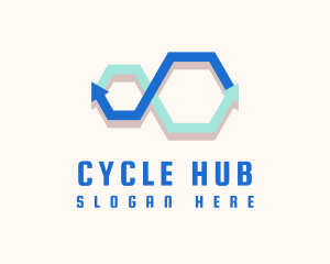 Hexagon Infinity Cycle logo design