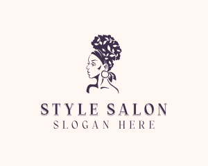 Hair Styling Salon Woman logo design