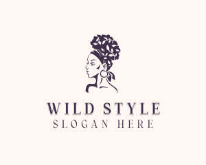 Hair Styling Salon Woman logo design