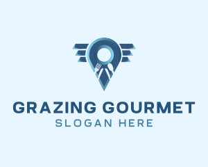 Restaurant Location Pin logo design