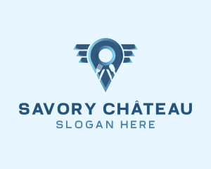 Restaurant Location Pin logo design