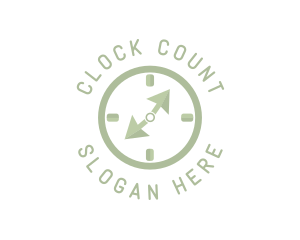 Green Cursor Clock logo design