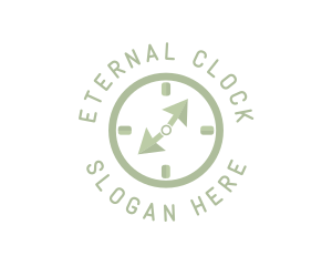 Green Cursor Clock logo design