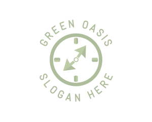 Green Cursor Clock logo design