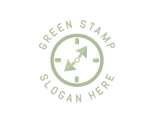 Green Cursor Clock logo design