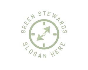 Green Cursor Clock logo design