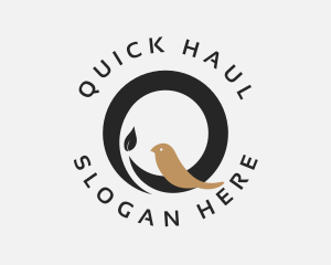 Minimalist Animal Bird Letter Q logo design