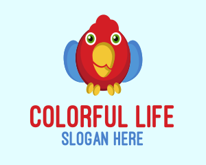 Colorful Parrot Cartoon logo design