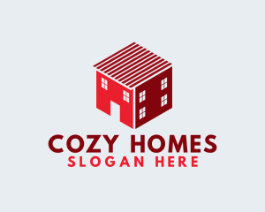 Red Hexagon Home logo design