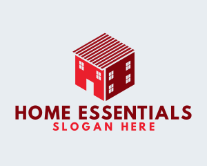 Red Hexagon Home logo design