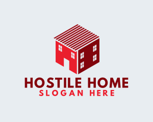 Red Hexagon Home logo design