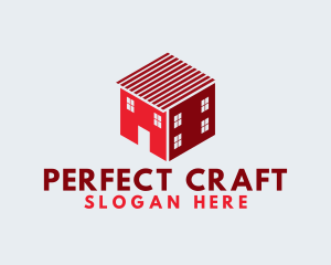 Red Hexagon Home logo design