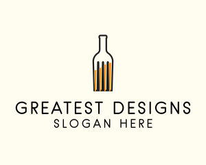 Food Fork Drink Bottle logo design