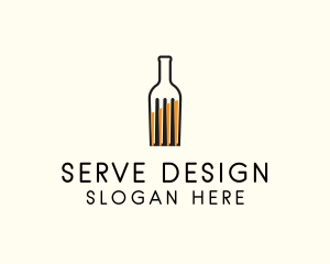 Food Fork Drink Bottle logo design