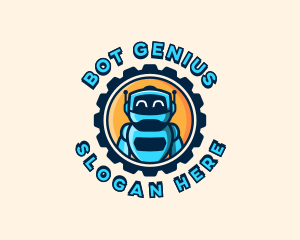 Gear Cartoon Robot logo design