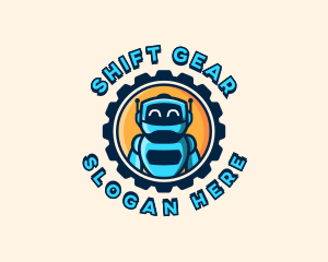 Gear Cartoon Robot logo design