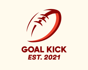 Red Football Outline logo