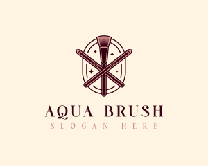 Cosmetic Makeup Brush logo design