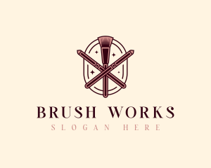 Cosmetic Makeup Brush logo design