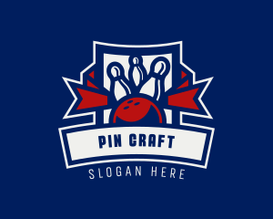 Bowling Ball Pin Strike logo design