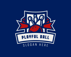 Bowling Ball Pin Strike logo design