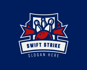 Bowling Ball Pin Strike logo design