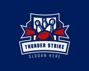 Bowling Ball Pin Strike logo design