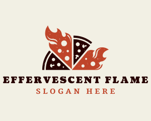 Flame Pizza Snack logo design