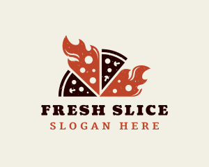 Flame Pizza Snack logo design