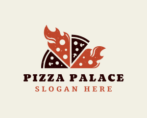Flame Pizza Snack logo design