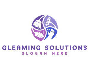 Sanitation Cleaning Tools logo design