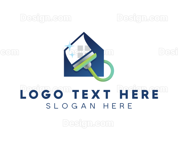 Home Clean Paint Brush Logo