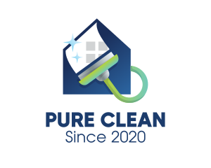 House Clean Paint Brush logo design