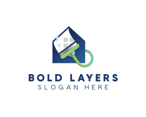 Home Clean Paint Brush logo design